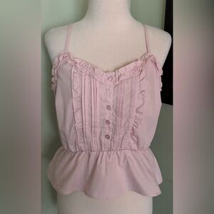 Arden B New Ruffled Peplum Camisole Cami Top pink size L XL